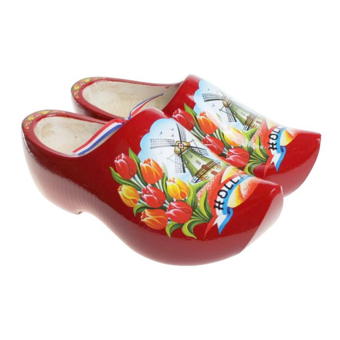 red tulip wooden shoes or clogs 
