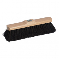 Horse hair household brush head with varnished finish