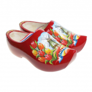 Red Dutch Tulip Wooden Shoes
